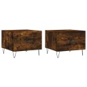  Salongbord 2 stk røkt eik 50x50x40 cm konstruert tre 8720845428525