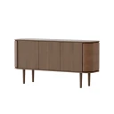 Umage Treasures 3 dørs skap mørk eik/Brown faux leather