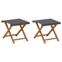 vidaXL Hage Stol 2 pcs Solid Eucalyptus Tre Grå