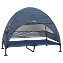Vidaxl Hevet Hundeseng 127 X 81 X 108 cm Stoff Og Stål Marineblå