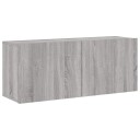  Veggmontert TV benk grå sonoma 100x30x41 cm