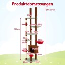 Takhøyt klatretre med hengekøye og sisalstolper
