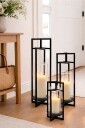 Zelected by Houze 3 sett Candle Lantern Portland grand median petit Svart