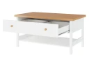 Storys Sofabord 110 cm med Oppbevaringsskuff + Hylle - Beige/Hvit