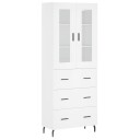 vidaXL Highboard hvit 69,5x34x180 cm konstruert tre 8720845478391