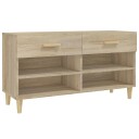 vidaXL Skoskap sonoma eik 102x35x55 cm konstruert tre