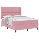  Box Spring Seng med Madrass Rosa 140x190 cm Fløyel