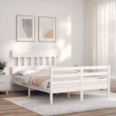 vidaXL Sengeramme med hodegavl hvit 120x200 cm heltre