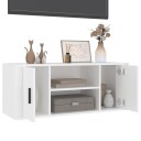 TV benk hvit 100x35x40 cm konstruert tre