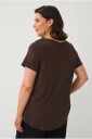 Ellos Plus collection   Kortermet topp i slub bomull   Brun