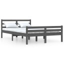 vidaXL Sengeramme grå heltre 150x200 cm 5FT King Size