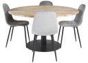 Venture Design Cirebon & Polar spisegruppe Natur/grå 4 st stoler & bord 140 cm