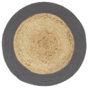 vidaXL Bordmatter 4 stk naturell og antrasitt 38 cm rund jute og bomull