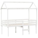  Høyseng med tak hvit 90x200 cm heltre furu 8721102670312
