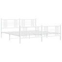  Sengeramme i metall med hode- og fotgavl hvit 183x213 cm 8721012373600