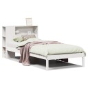  Seng med bokhylle uten madrass hvit 75x190 cm heltre furu 3321560