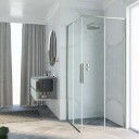 Novellini Riga A skyvedør høyre, 69-70,5 cm, klart glass, børstet stål profil