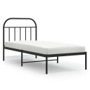 vidaXL Sengeramme i metall med hodegavl svart 90x200 cm