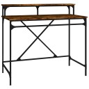 vidaXL Skrivebord røkt eik 100x50x90 cm konstruert tre og jern
