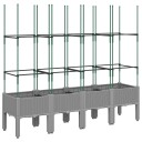 Plantekasse med espalier lysegrå 160x40x142,5 cm PP