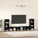  TV skap 4 pcs Svart eik 37 x 35 x 107,5 cm Ingeniørtre
