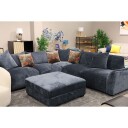 Hjørnesofa/ottoman Denvi   mørk blå