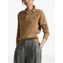 Polo By Ralph Lauren SWEATER PULLOVER I ULL KASJMIR BEIGE KHAKI Brun S
