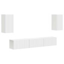  TV benksett Veggmontert 5 pcs Hvit Konstruert tre