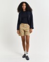 Kabelstrikket bomullsgenser med korte armer  EVENING BLUE M