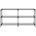  Konsollbord med gjennomsiktig glassplate 158,5x30x81 cm stål 846032
