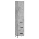vidaXL Highboard betonggrå 34,5x34x180 cm konstruert tre