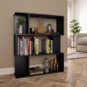 vidaXL Bokhylle/Romdeler svart 80x24x96 cm sponplate