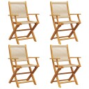  Sammenleggbare hagestoler 4 stk beige heltre akasie 3214571