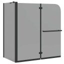 Bi-Folding Dusjinnhegning Mørk Transparent 120 x 67 x 129 cm