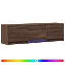  TV benk med LED Brun eik 140 x 34 x 40 cm Konstruert tre