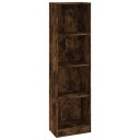 vidaXL Bokhylle 4 etasjer r?kt eik 40x24x143 cm konstruert tre