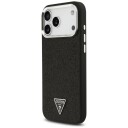 GUESS Glitter Triangle Logo MagSafe Etui til iPhone 17 Pro Max - Svart