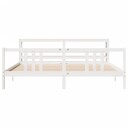  Sengeramme med hodegavl hvit 200x200 cm heltre furu 3305978
