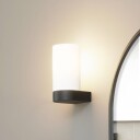 Lucande Basolo vegglampe til bad svart høyde 17,2 cm glass