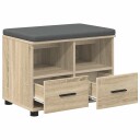 vidaXL Gangbenk Sonoma eik 60 x 38 x 46 cm Konstruert treverk og stoff