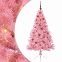  Kunstig Forhåndsopplyst Juletre med 150 LED Rosa 150 cm PVC