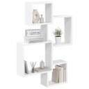 vidaXL Veggcube hyller Veggmontert Hvit 64 x 13,5 x 91,5 cm