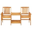 vidaXL Hagestoler med tebord 159x61x92 cm heltre akasie