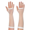 Boland Party Partners 80-talls fingerløse nettinghansker lange hvite One size 02991