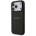 Guess MagSafe Grained Ring Mobildeksel til iPhone 17 Pro - Svart