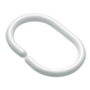 Hefe ringe til dusjforheng, 12 stk., hvit