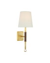 Visual Comfort Griffin Sconce Antique Brass and Saddle Leather