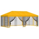 vidaXL Paviljong med sidevegger 6 x 3 m Gul Polyester og stål 190 gsm