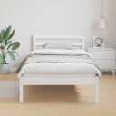 Sengestativ med Hodegavl Hvit 80x220 cm Massivt Tre Furu