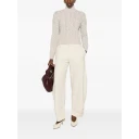 Max Mara Studio Beige Rundhalset Strikkegenser S